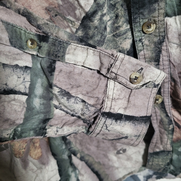 👕🌶 Browning Real Tree Camo Collared Longsleeve Button Up Shirt - Picture 5 of 8